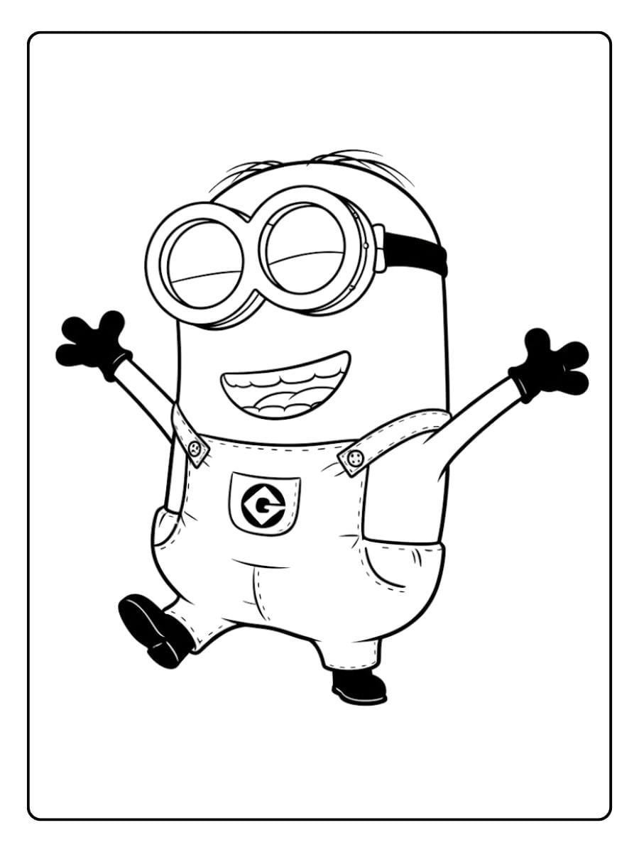 Happy Minion Coloring Pages