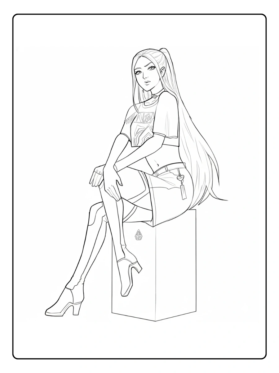 KPop Demon Hunters Coloring Pages – Mira 1