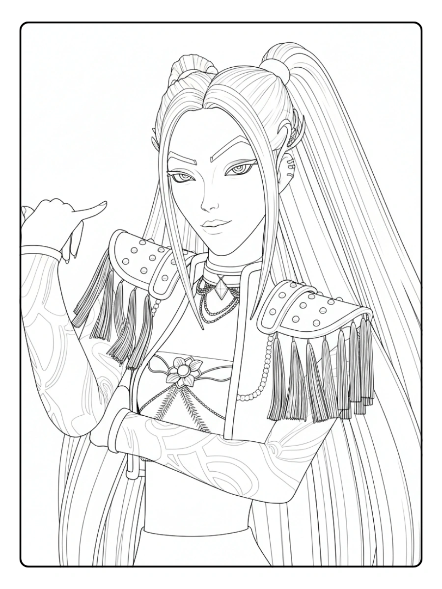 KPop Demon Hunters Coloring Pages – Mira 2