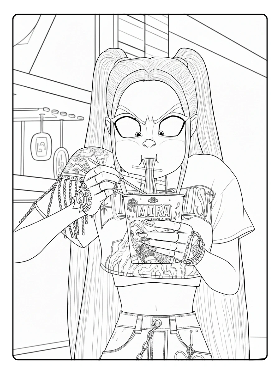 KPop Demon Hunters Coloring Pages – Mira 3