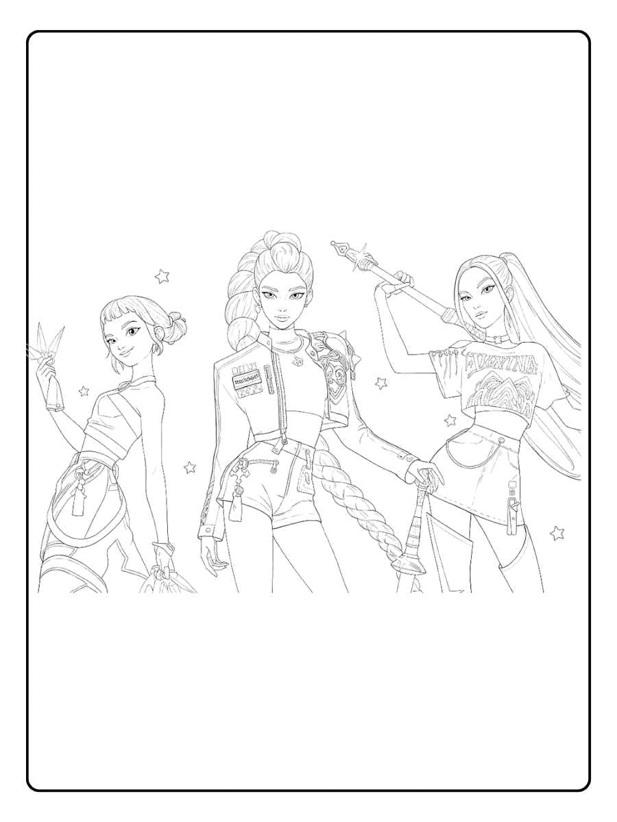 Kpop Demon Hunters Coloring Pages Character Art
