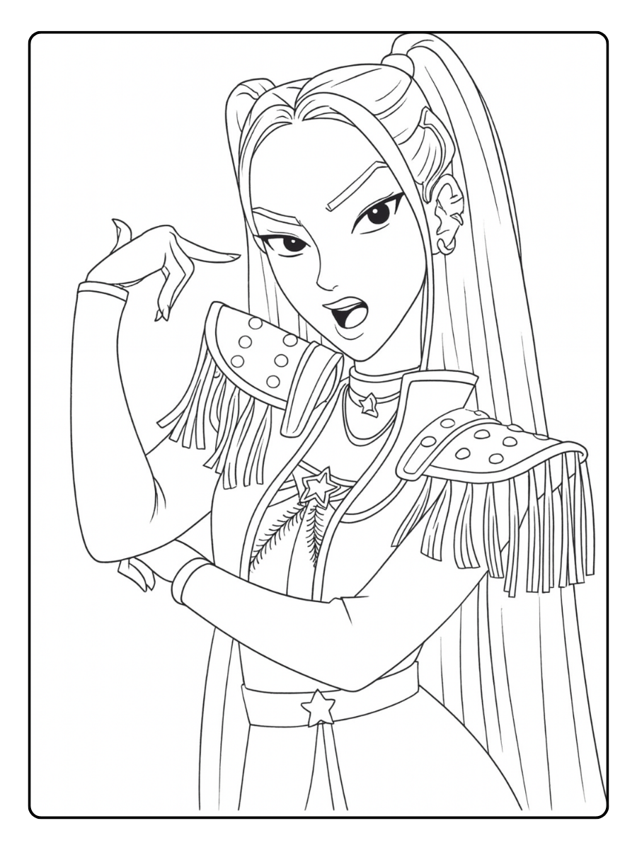 Kpop Demon Hunters Coloring Pages Mira