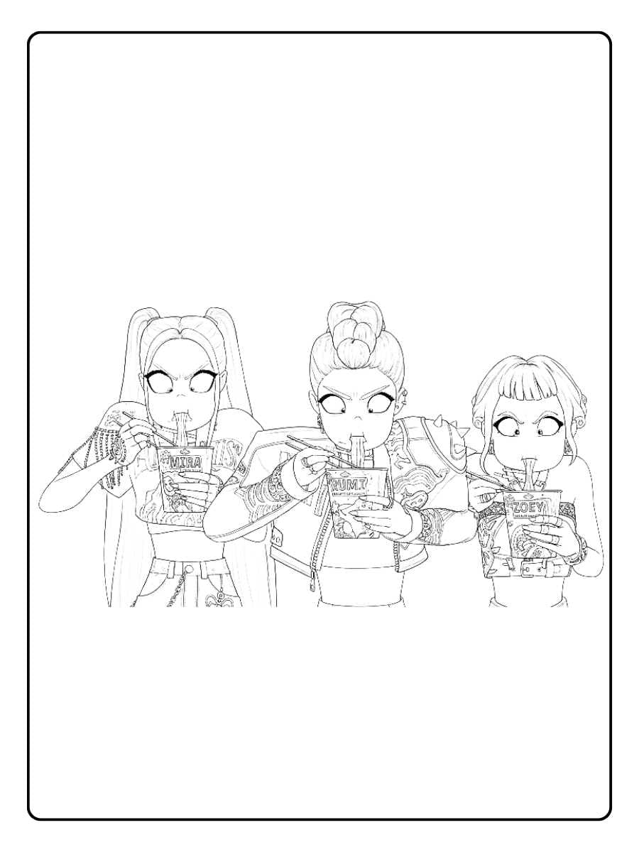 Kpop Demon Hunters Coloring Pages Noodle Break