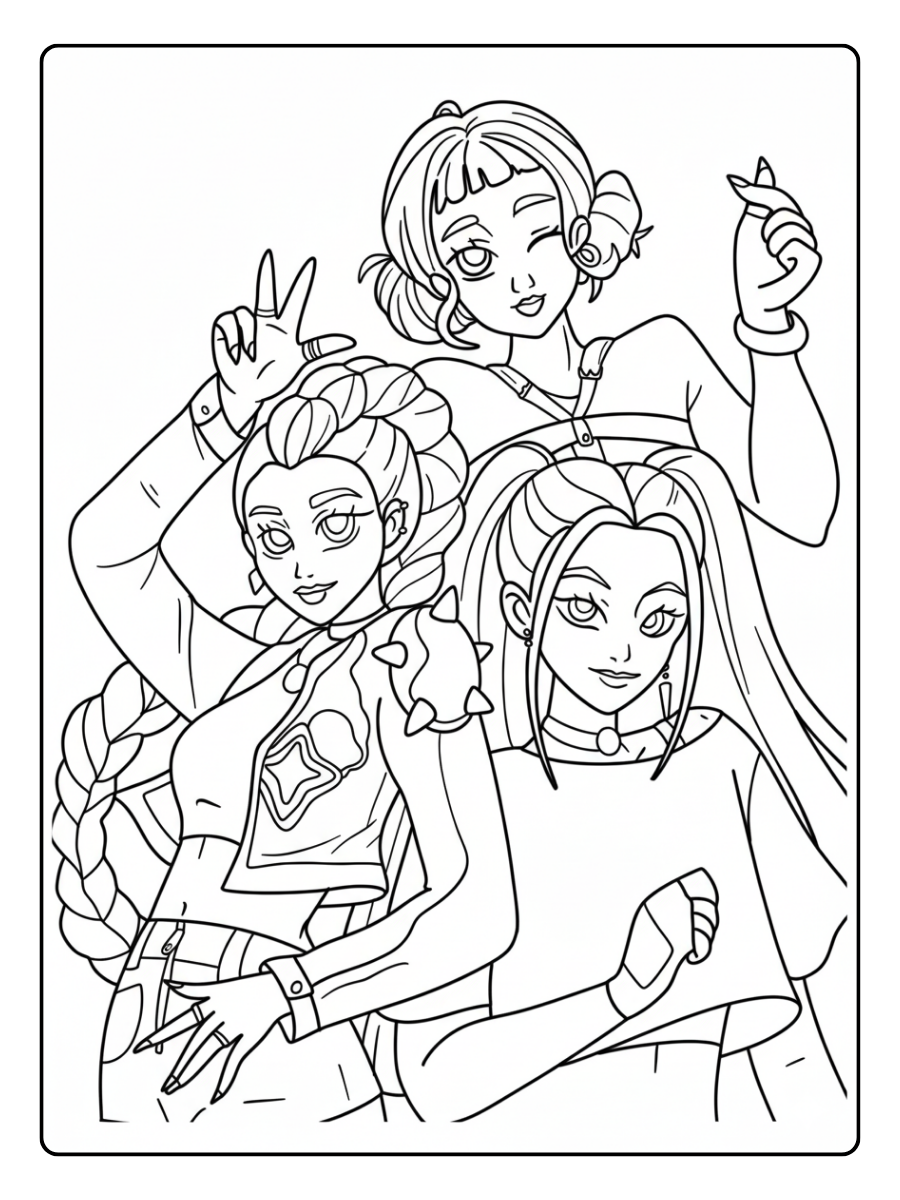 Kpop Demon Hunters Coloring Pages – Cute Demon Hunter Singer
