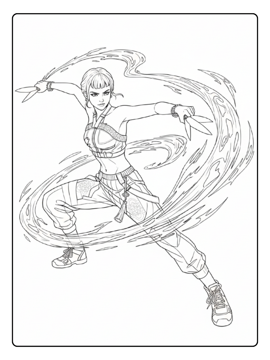 Kpop Demon Hunters Coloring Pages – Kpop Fantasy Warrior