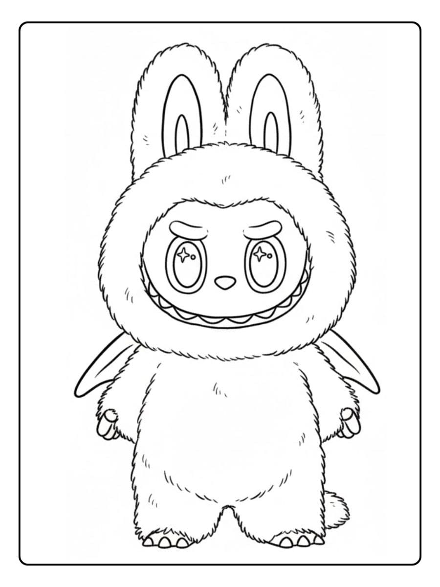 Labubu Coloring Pages Angelic Little Monster