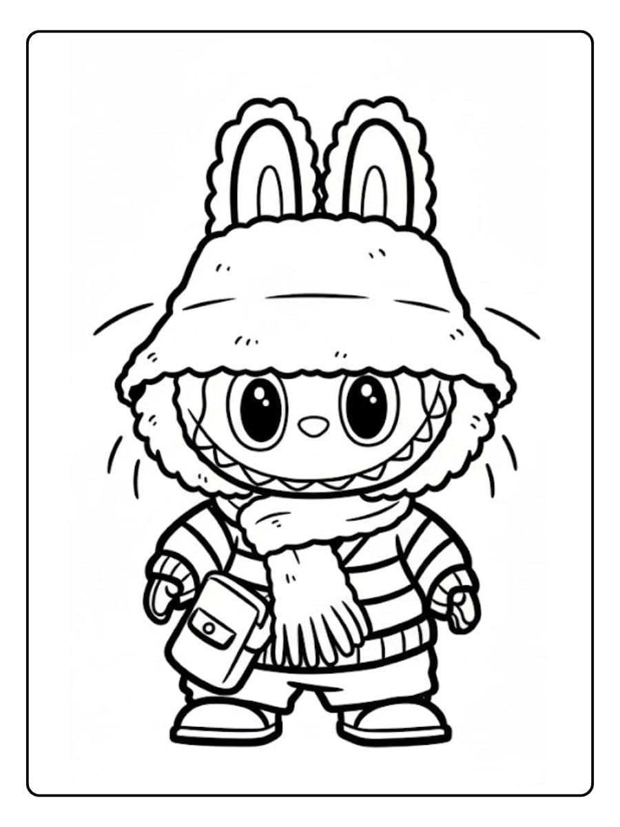 Labubu Coloring Pages Cute Forest Animals Group