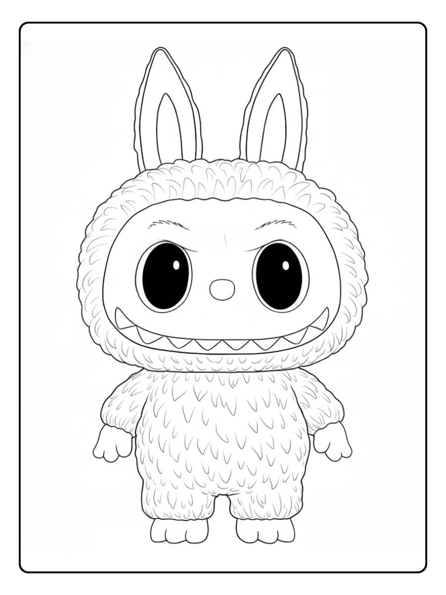 Labubu Coloring Pages Cute and Fluffy Labubu Character