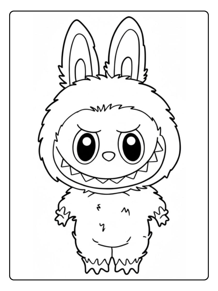 Labubu Coloring Pages Cute and Simple Outline