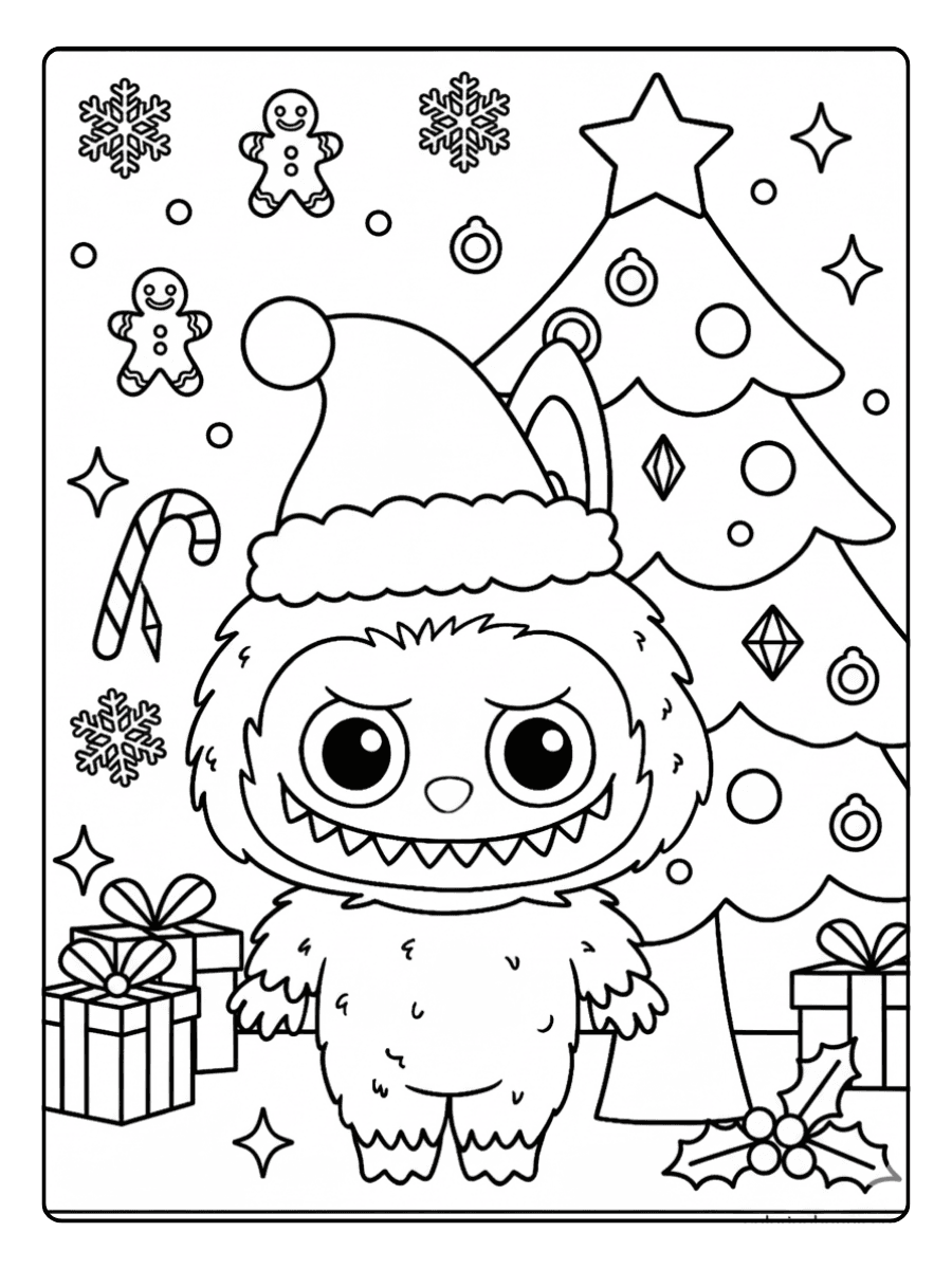 Labubu Coloring Pages – Labubu Christmas
