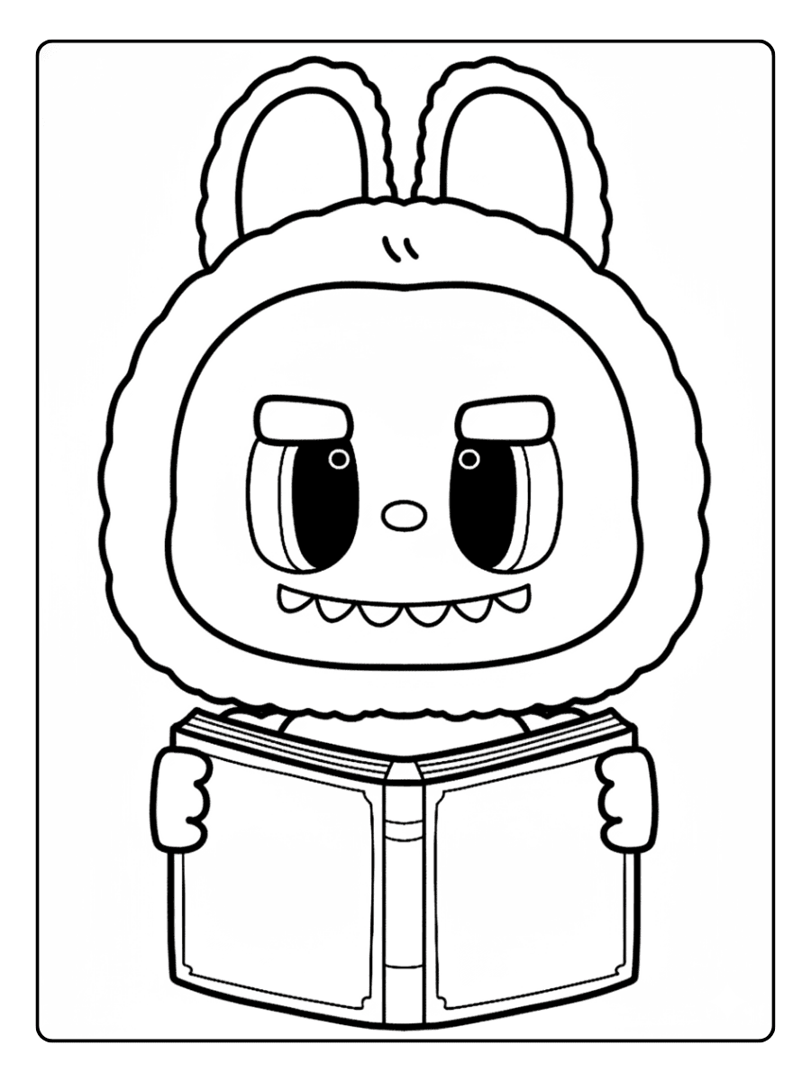 Labubu Coloring Pages – Labubu read book Labubu Coloring Pages – Labubu read book