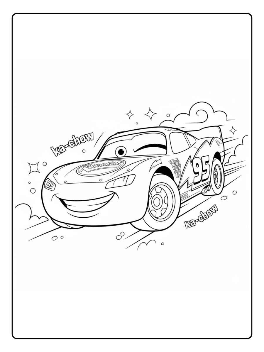Lightning McQueen Coloring Pages – Happy Lightning McQueen