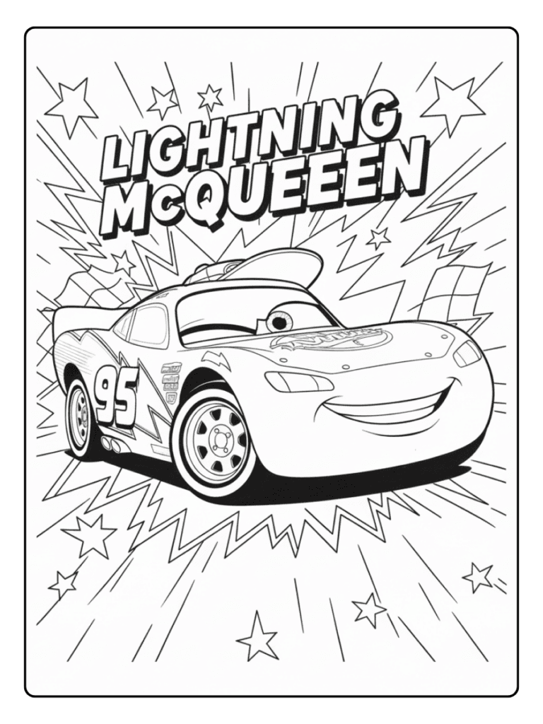 Lightning McQueen Coloring Pages – Lightning McQueen Cool Attitude