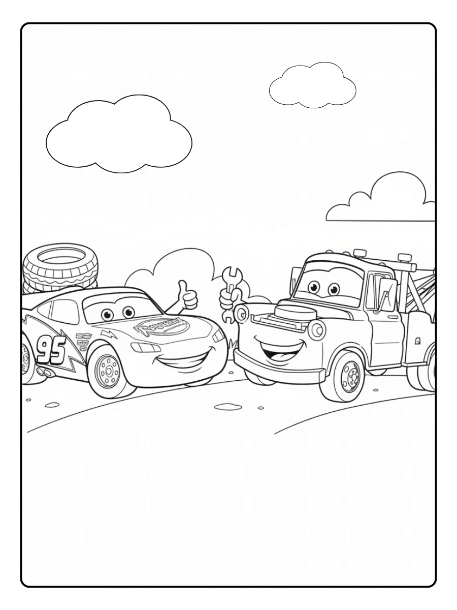 Lightning McQueen Coloring Pages – Lightning McQueen Mater Friendship