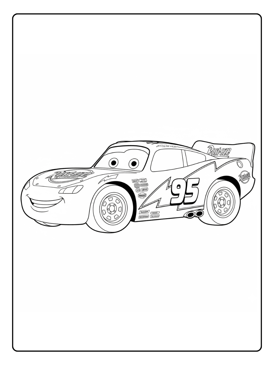 Lightning McQueen Coloring Pages – Lightning McQueen Side View