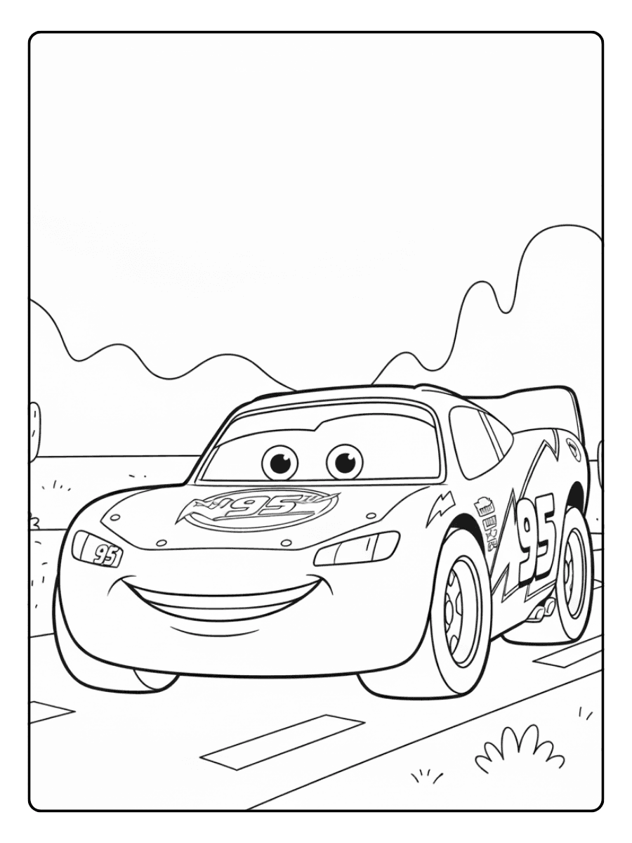 Lightning McQueen Coloring Pages – Lightning McQueen Standing Still