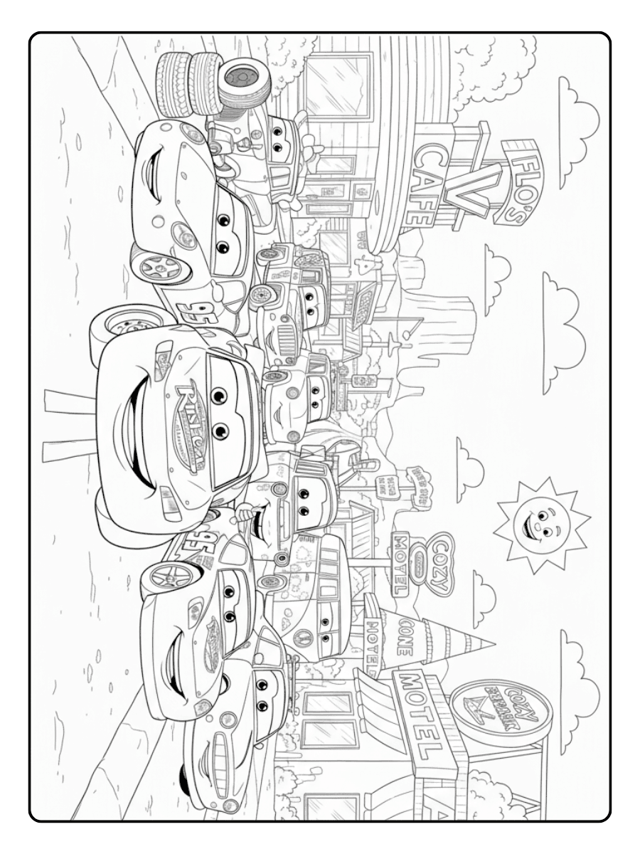 Lightning McQueen Coloring Pages – Lightning McQueen and Friends