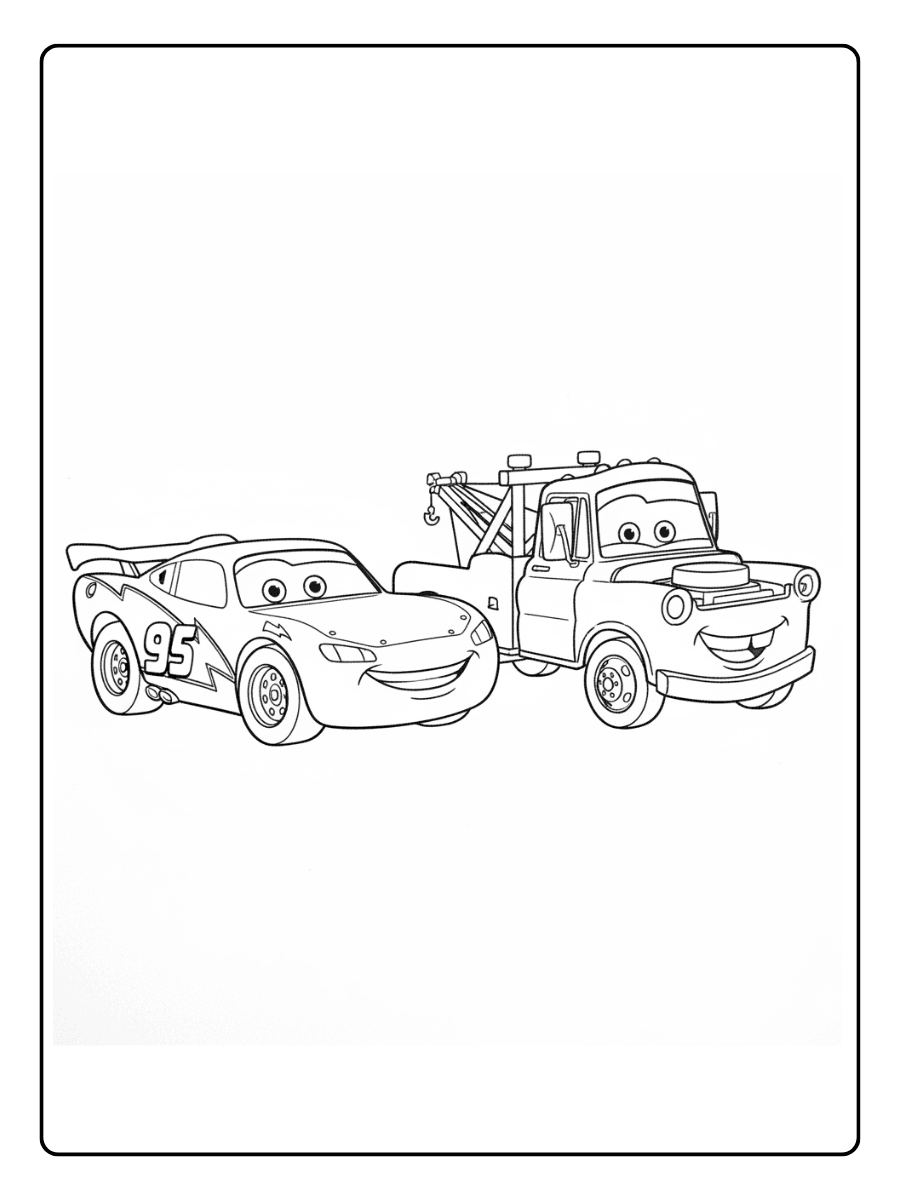 Lightning McQueen Coloring Pages – Lightning McQueen and Mater