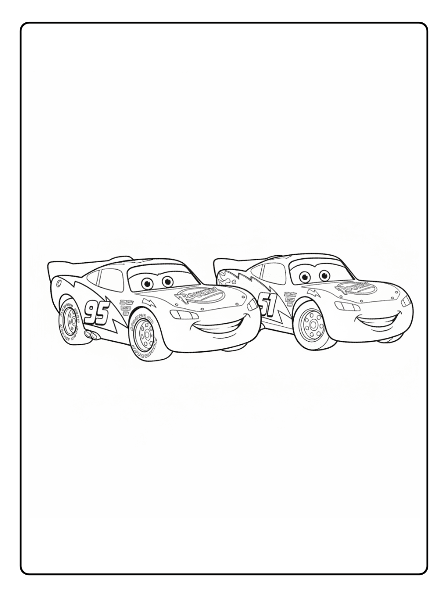 Lightning McQueen Coloring Pages – Lightning McQueen with Cruz Ramirez