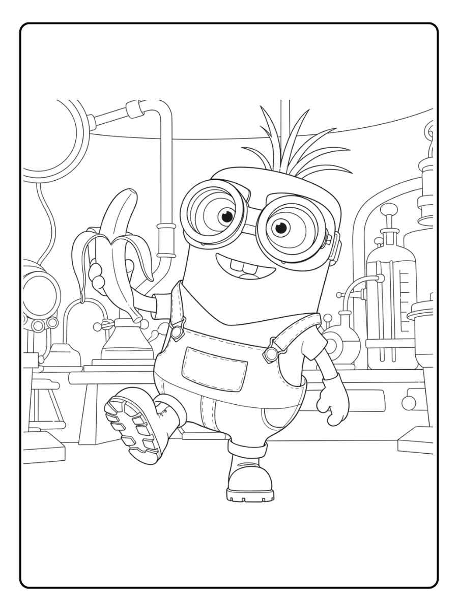 Minion Coloring Pages Focused Ninja Training
