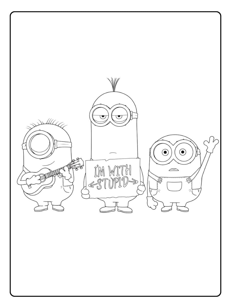Minion Coloring Pages Happy Minion Smiling