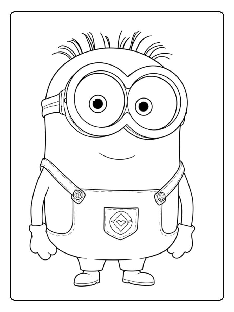 Minion Coloring Pages Happy Minion Waving