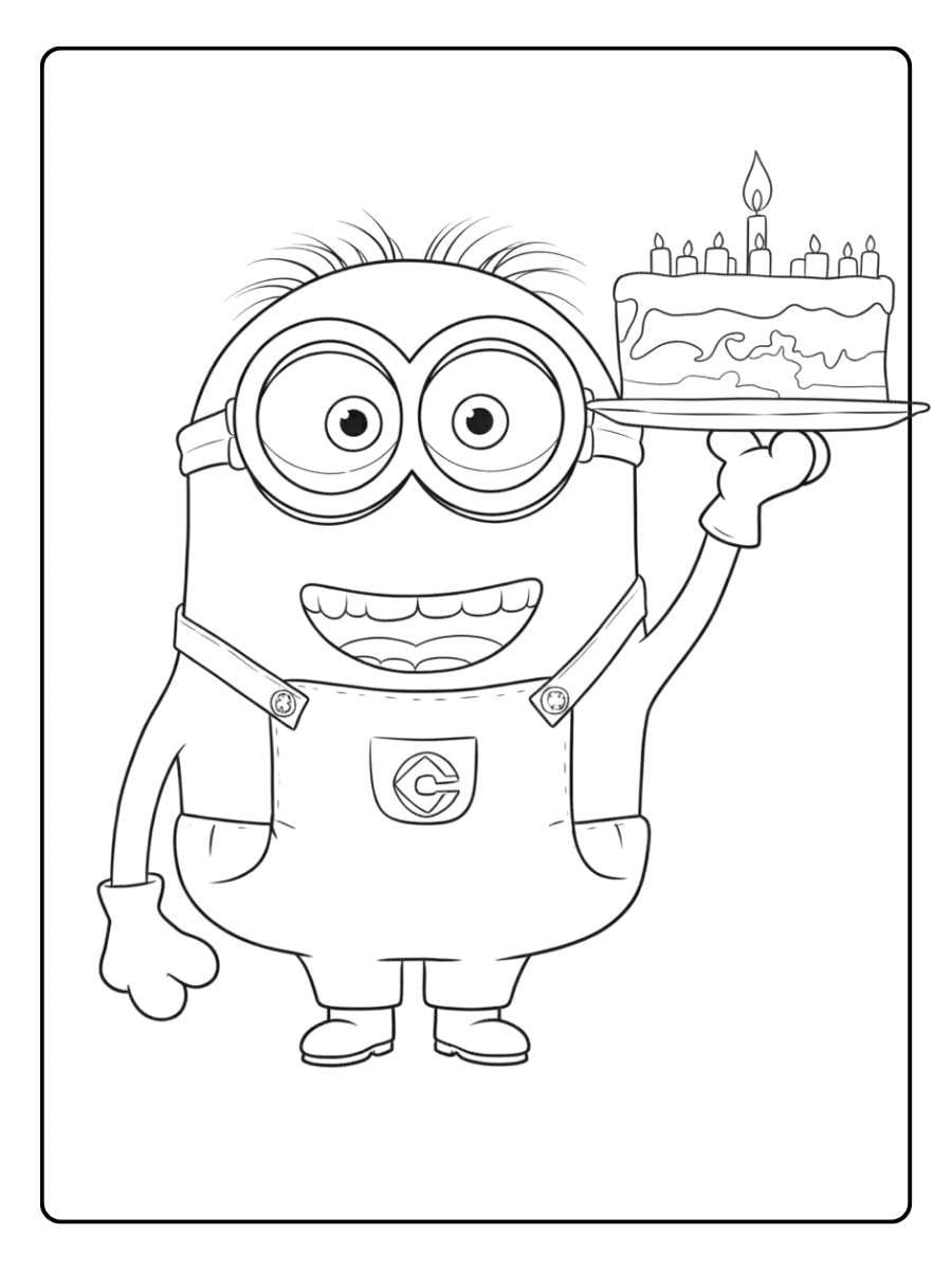 Minion Coloring Pages (PDF to Print) - GenColoring, image size:900x1200