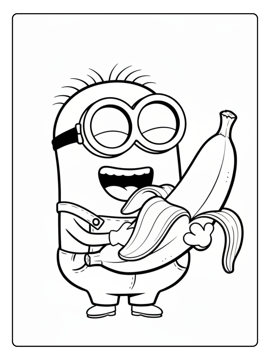 Minion Coloring Pages – Minion Banana Lover