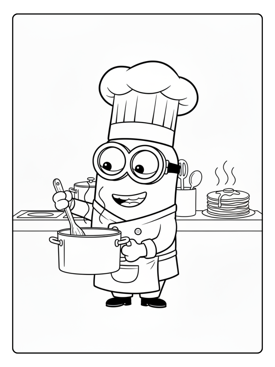 Minion Coloring Pages – Minion Cooking