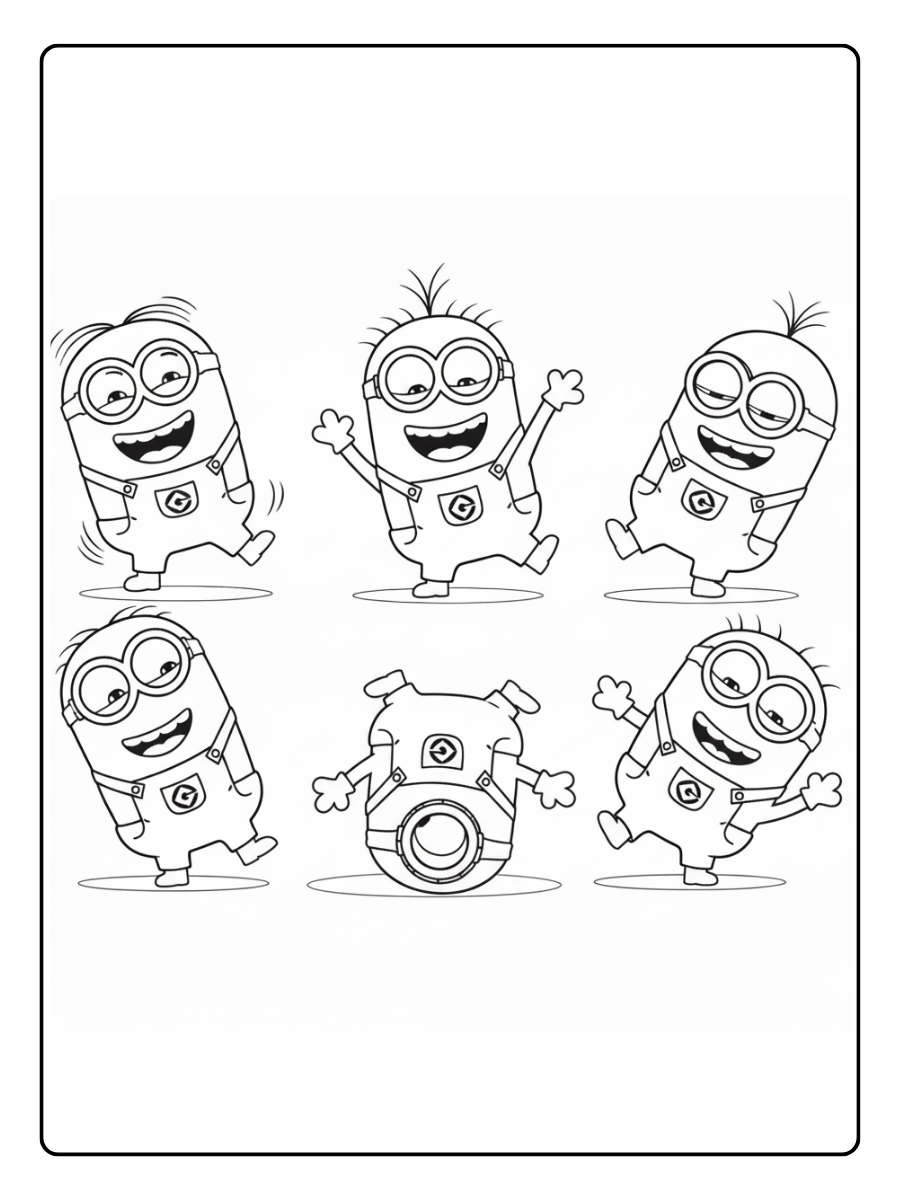 Minion Coloring Pages – Minion Dancing