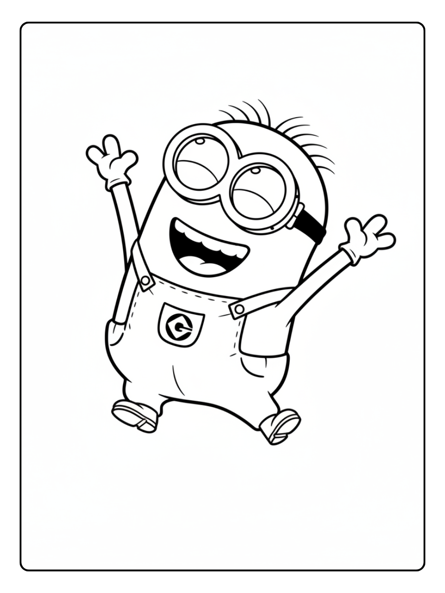 Minion Coloring Pages – Minion Jumping
