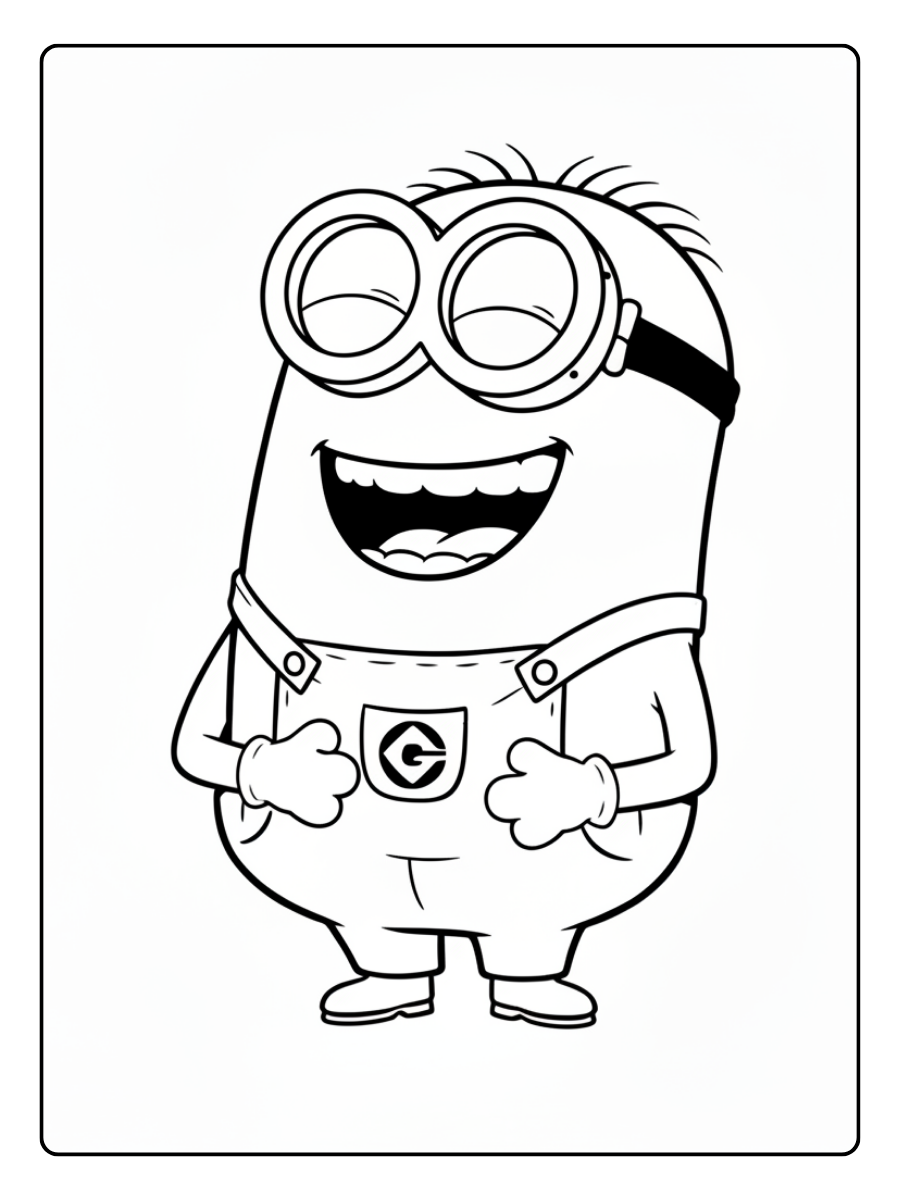 Minion Coloring Pages – Minion Laughing