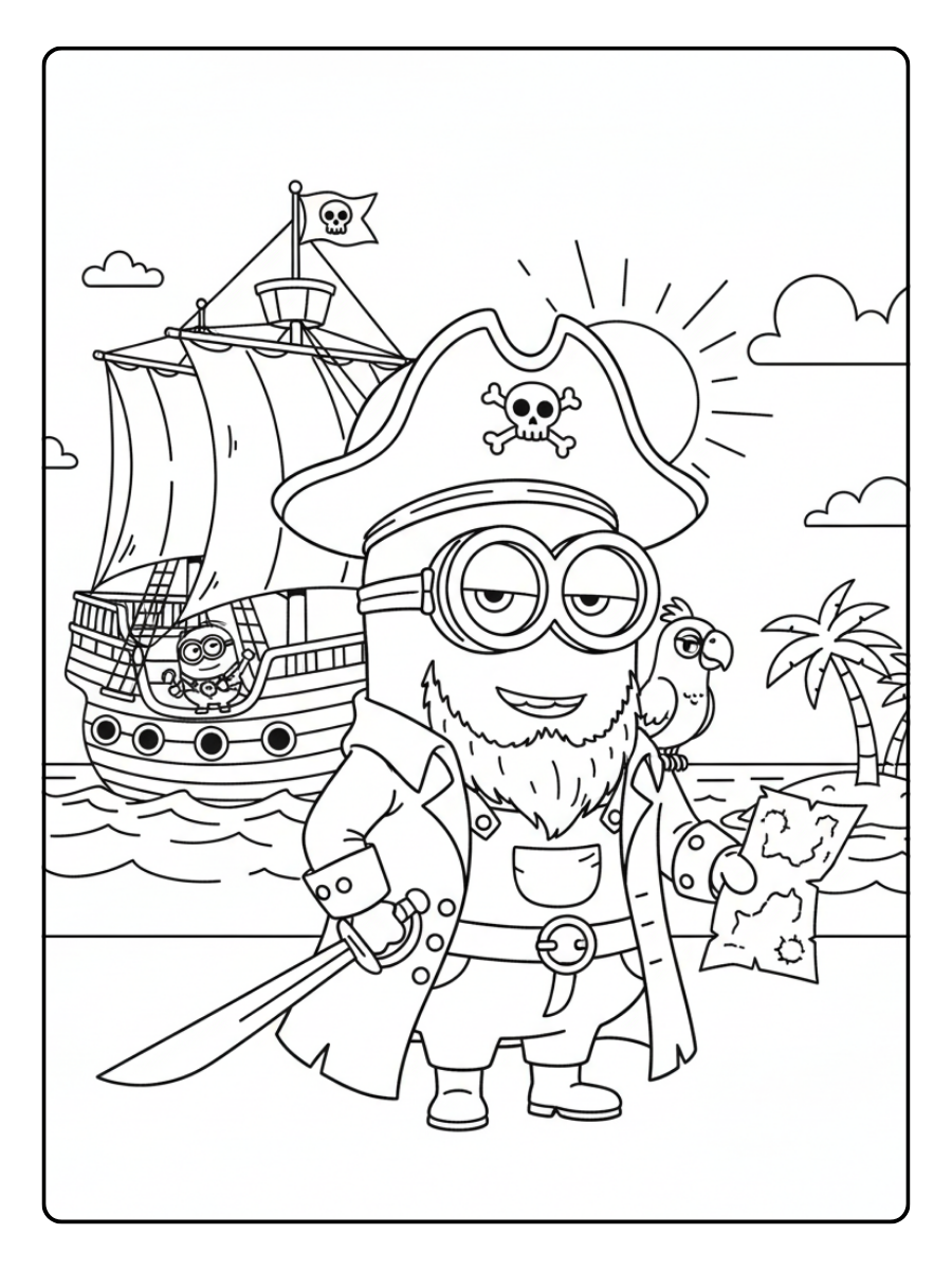 Minion Coloring Pages – Minion Pirate