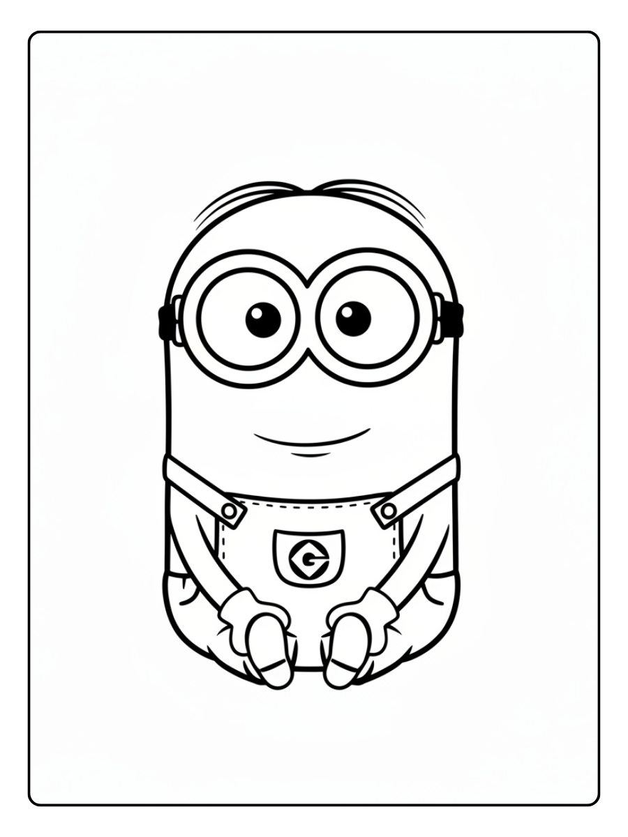 Minion Coloring Pages – Minion Sitting Pose