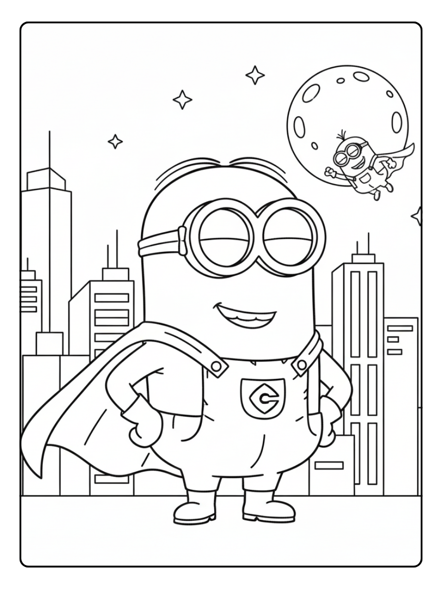 Minion Coloring Pages – Minion Superhero