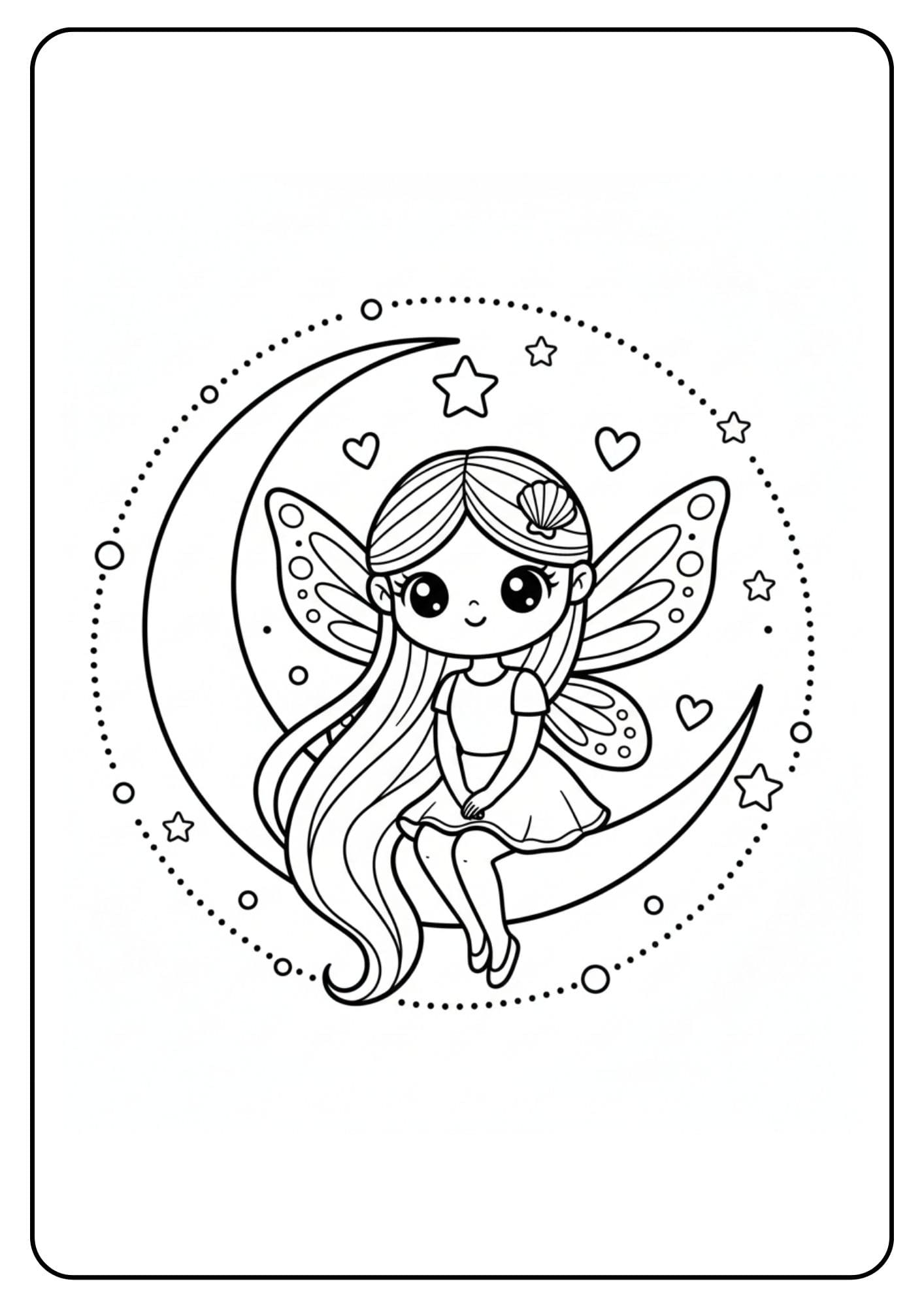 Moon Fairy Coloring Page