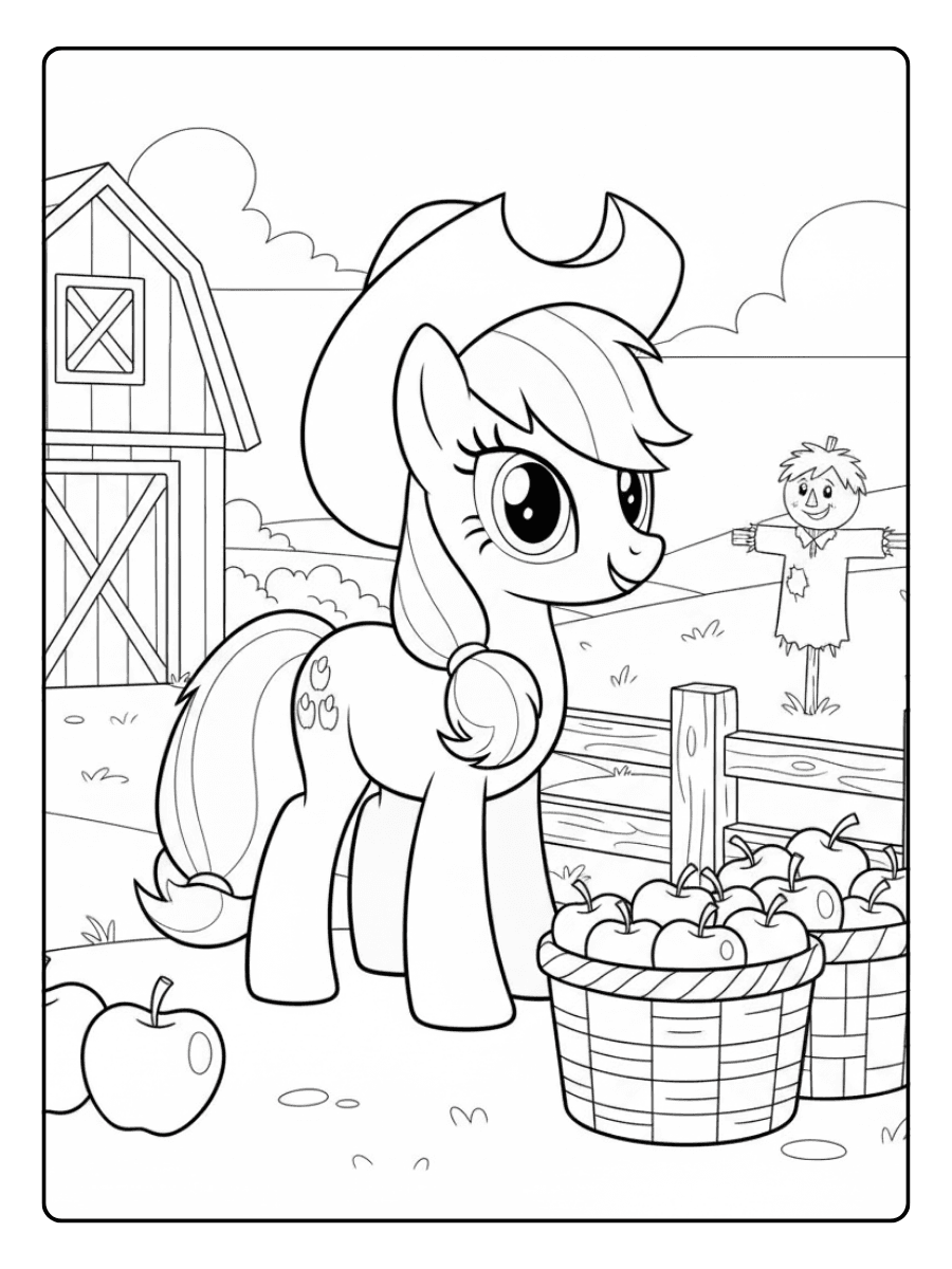 My Little Pony Coloring Pages – Applejack Farm Life