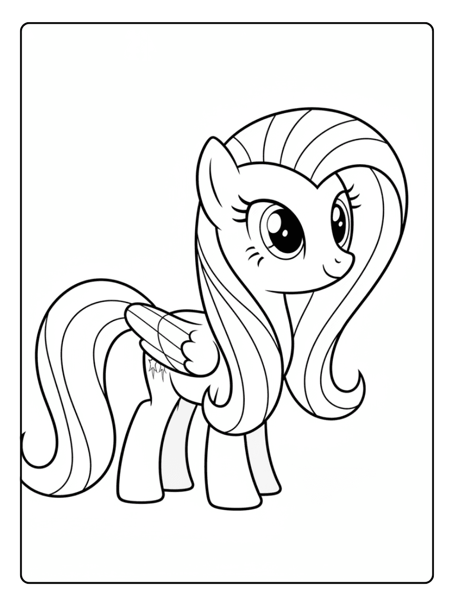 My Little Pony Coloring Pages – Fluttershy Gentle Smile