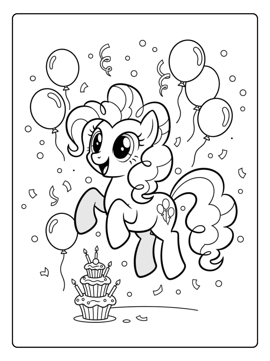 My Little Pony Coloring Pages – Pinkie Pie Party Time