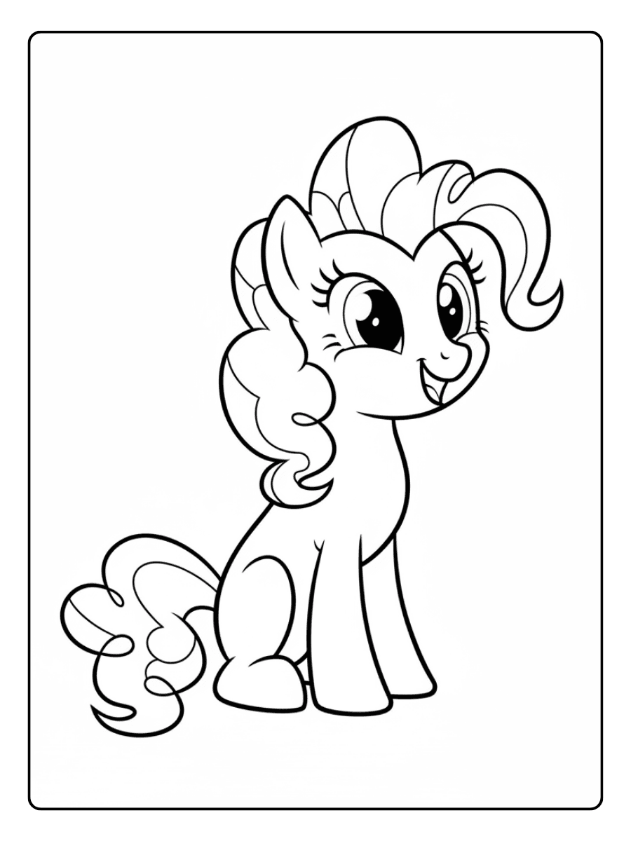 My Little Pony Coloring Pages – Pinkie Pie Smiling