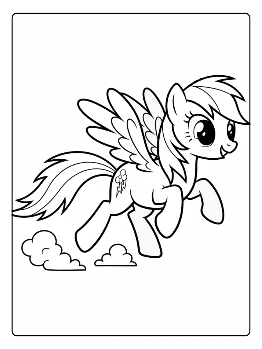 My Little Pony Coloring Pages – Rainbow Dash Speed Pose