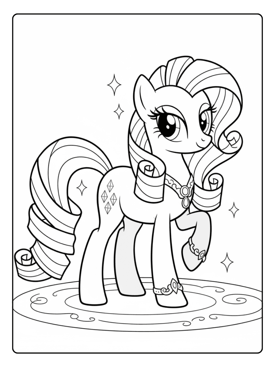 My Little Pony Coloring Pages – Rarity Elegant Style
