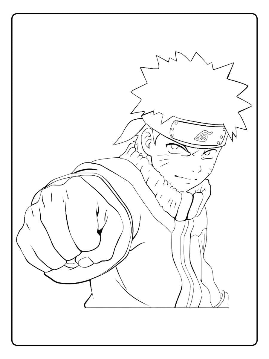 Naruto Coloring Pages Charging Up