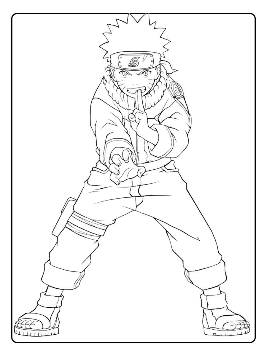 Naruto Coloring Pages Naruto Making a Ninja Hand Sign