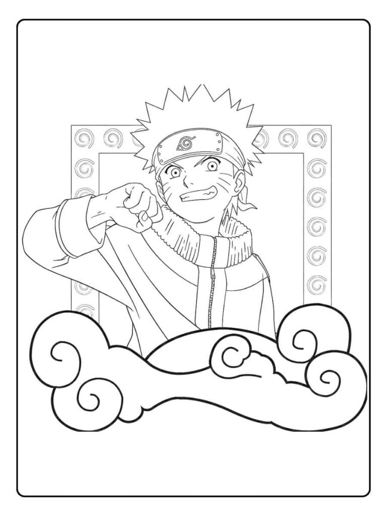Naruto Coloring Pages Naruto s Fierce Determination