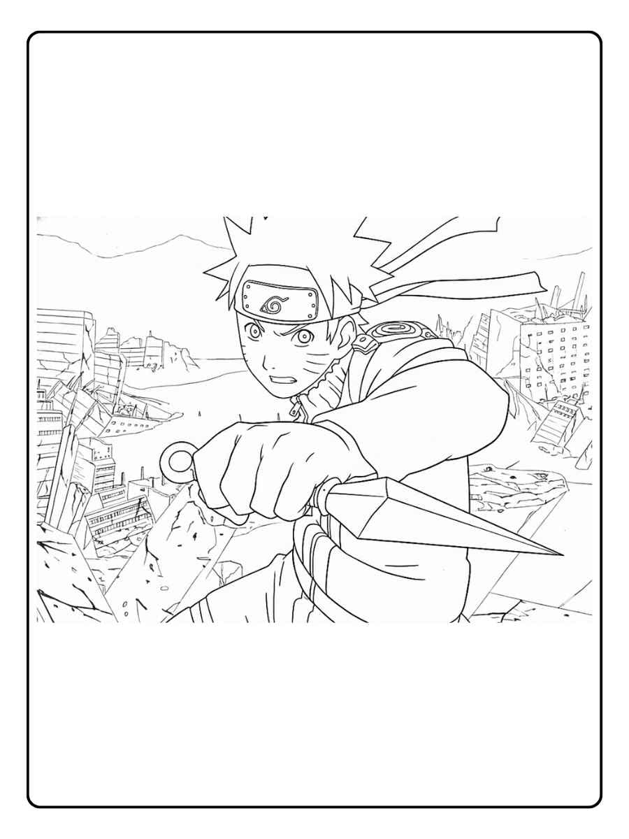 Naruto Coloring Pages Ready to Fight