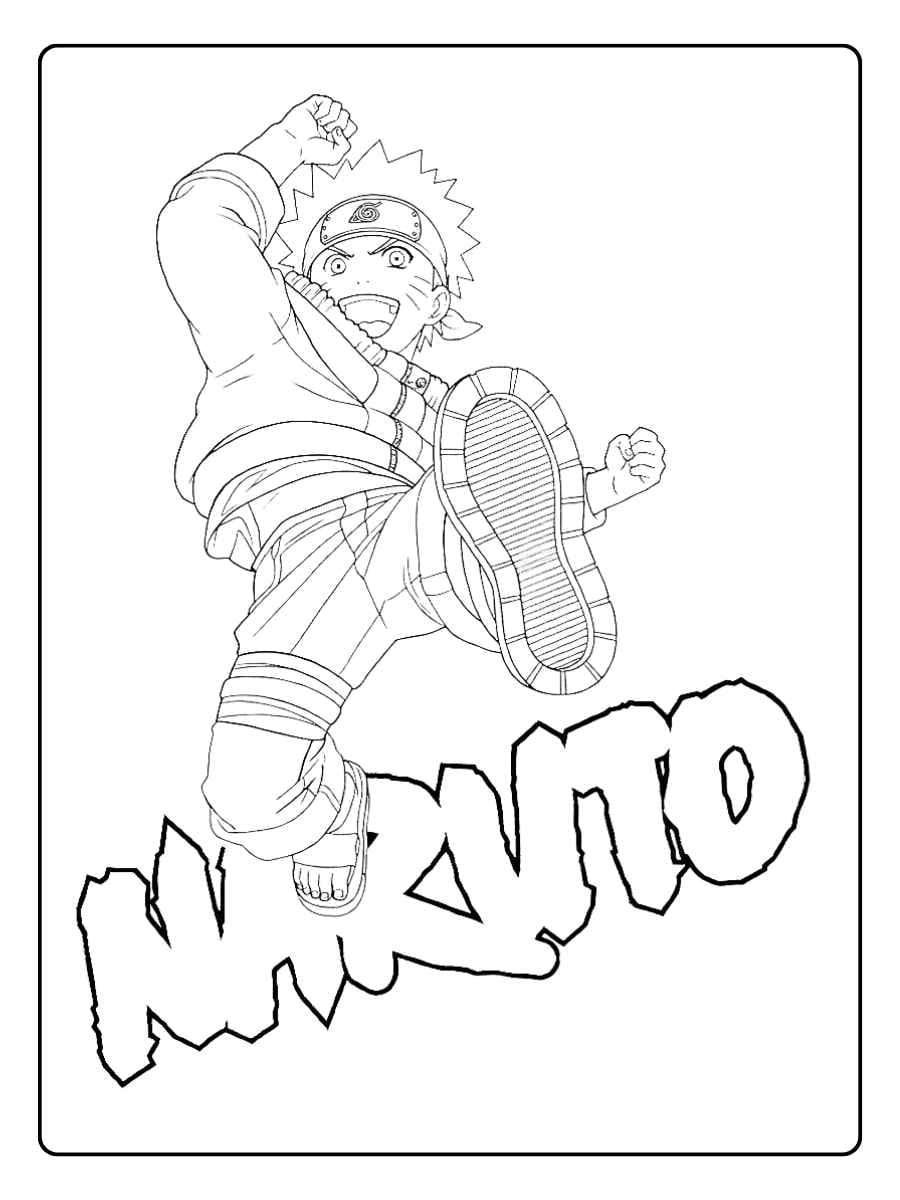 Naruto Coloring Pages in Focused Pose