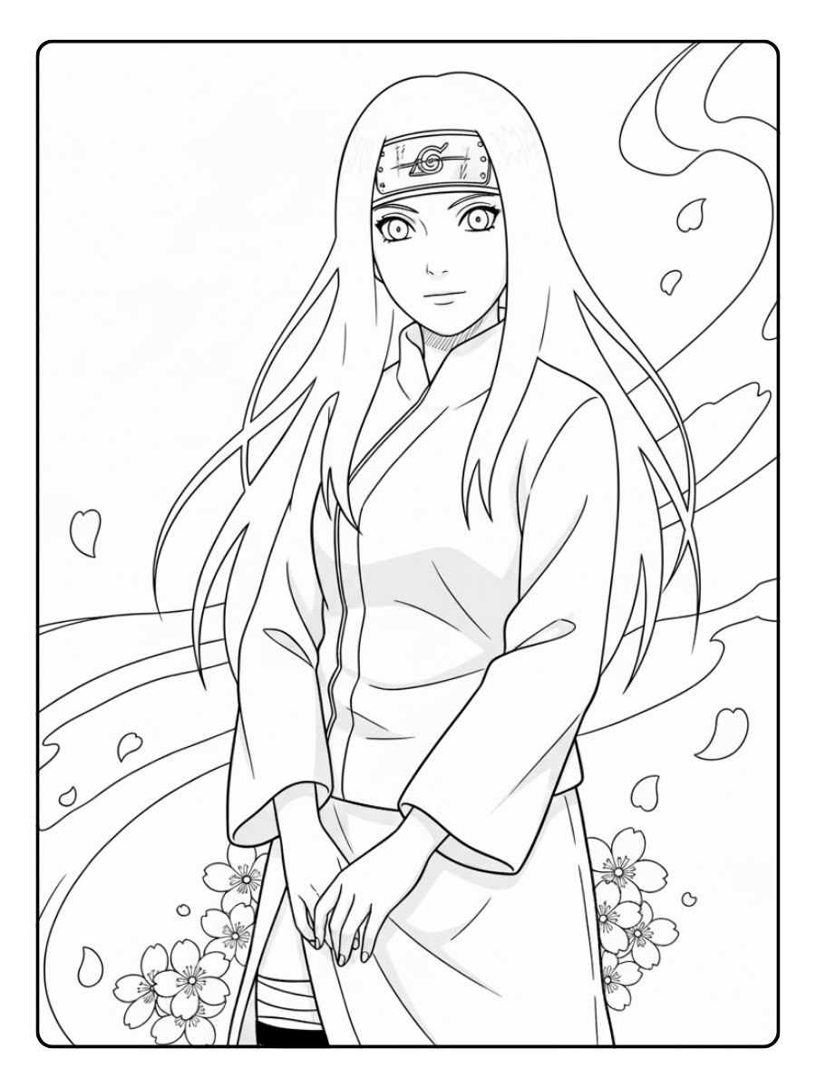 Naruto Coloring Pages – Hinata Hyuga