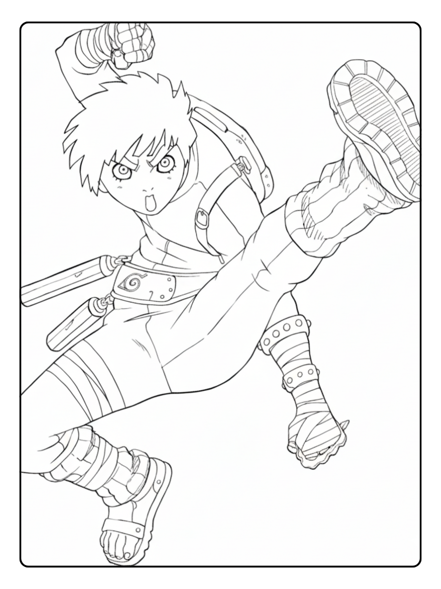 Naruto Coloring Pages – Rock Lee