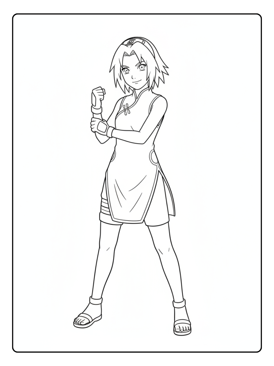 Naruto Coloring Pages – Sakura Haruno